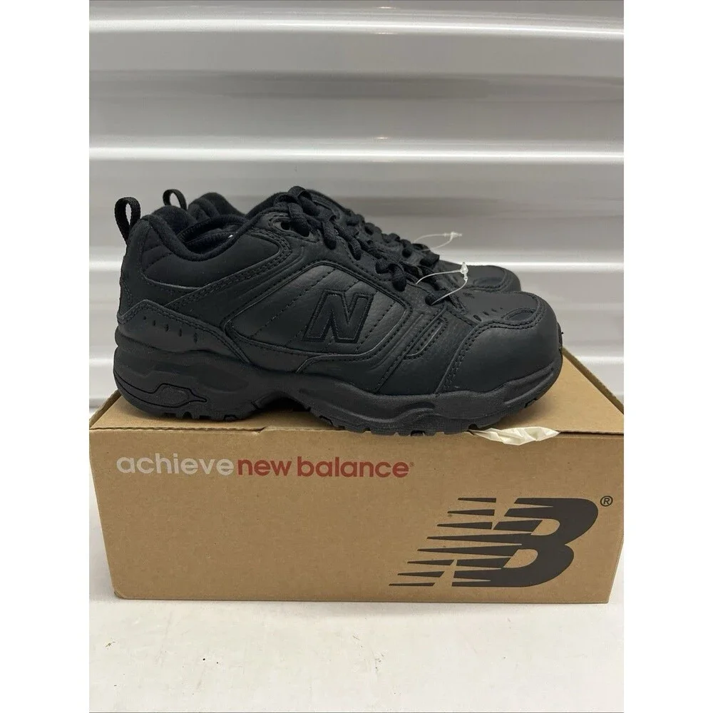 New Balance 621 Little Kid Black Leather Lace Up Training Sneakers SZ 11 M